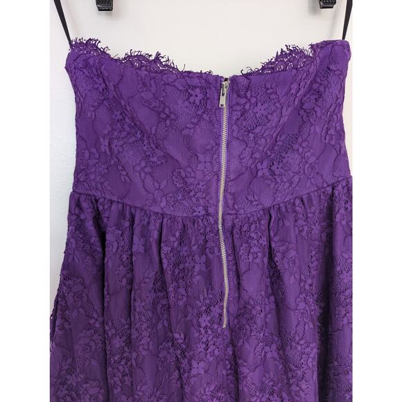 NWT NBD Revolve Daimilee Lace Strapless Mini Dress in Ultra Violet - Picture 6 of 10